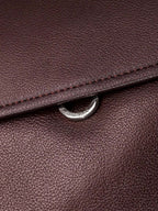 Brown Amari top grain leather backpack close up hardware