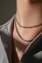 Sterling silver Annick necklace on male model