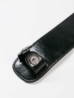 Close up of shoulder pad button open