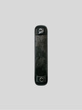 Black patent leather bag strap shoulder pad