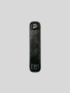 Black patent leather bag strap shoulder pad