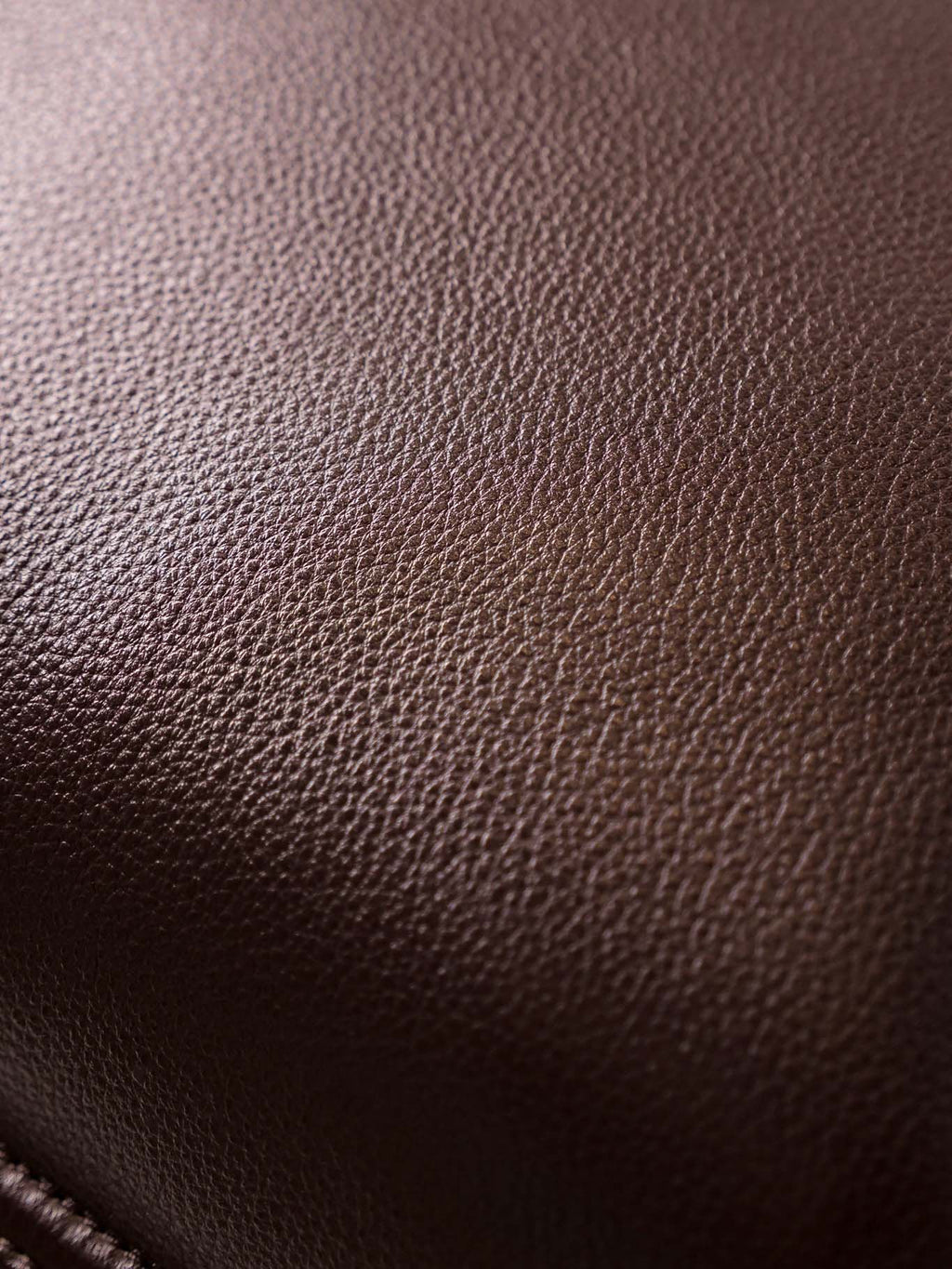 Close-up of top-grain brown leather texture
