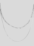 Sterling silver Callum chain necklace front view