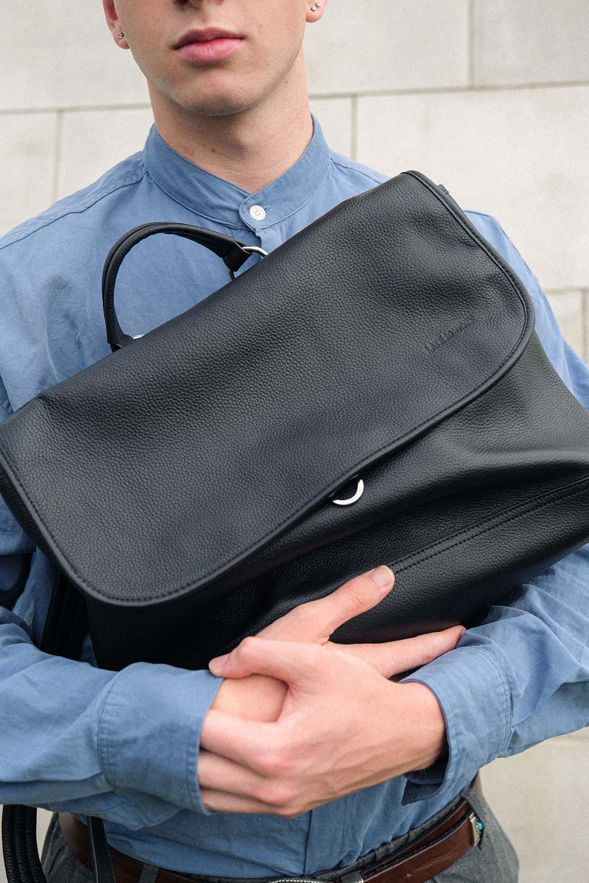 amari pebbled leather backpack Amari Backpack: Black