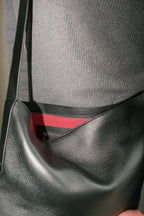 Kite Luxe top grain leather crossbody interior lining