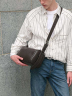 Brown Fromont bag worn crossbody