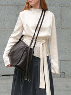 Brown Willow Bag worn crossbody