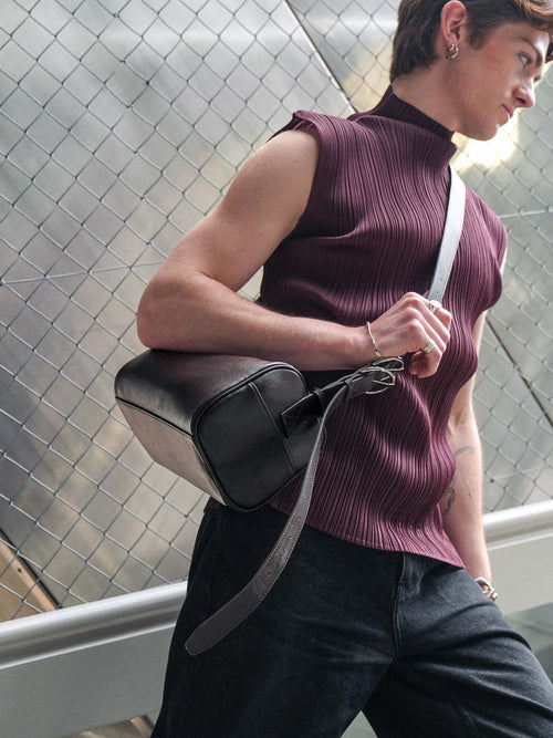 Brown Fromont Bag top-grain leather worn crossbody