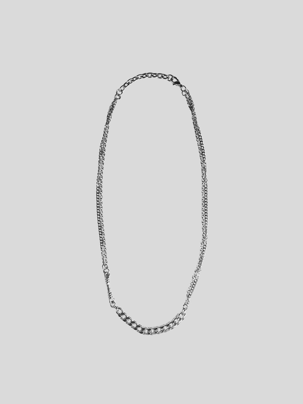 Echo stainless steel necklace on plain background