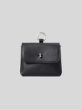 Finlay mini leather bag charm black front view