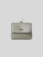 Finlay mini leather bag charm green front view