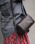 Brown Fromont Bag top-grain leather worn on the shoulder close up