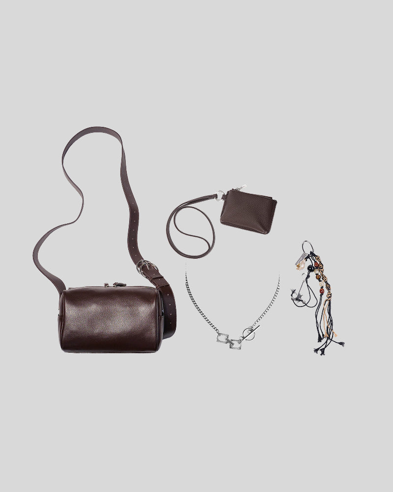 Brown Fromont Bag Bundle featuring the bag, Aspen Leather Pouch, Laifa Necklace and Autumn Charm