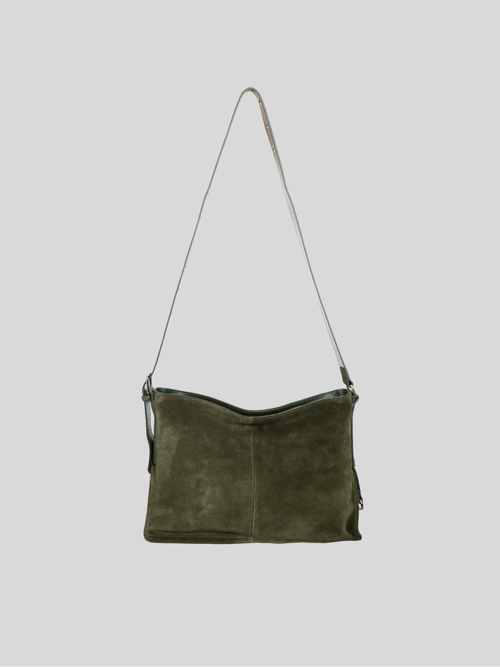 Medium Kite Bag in Forest Suede isolated on a grey background