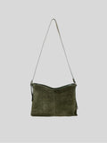 Medium Kite Bag in Forest Suede isolated on a grey background