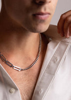 Sterling silver Hayden necklace on male model