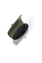 Finlay mini leather bag charm green interior view