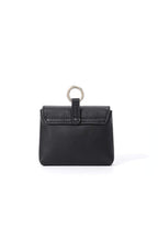 Finlay mini leather bag charm black back view