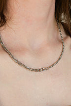 Sterling silver Kevin necklace on female model