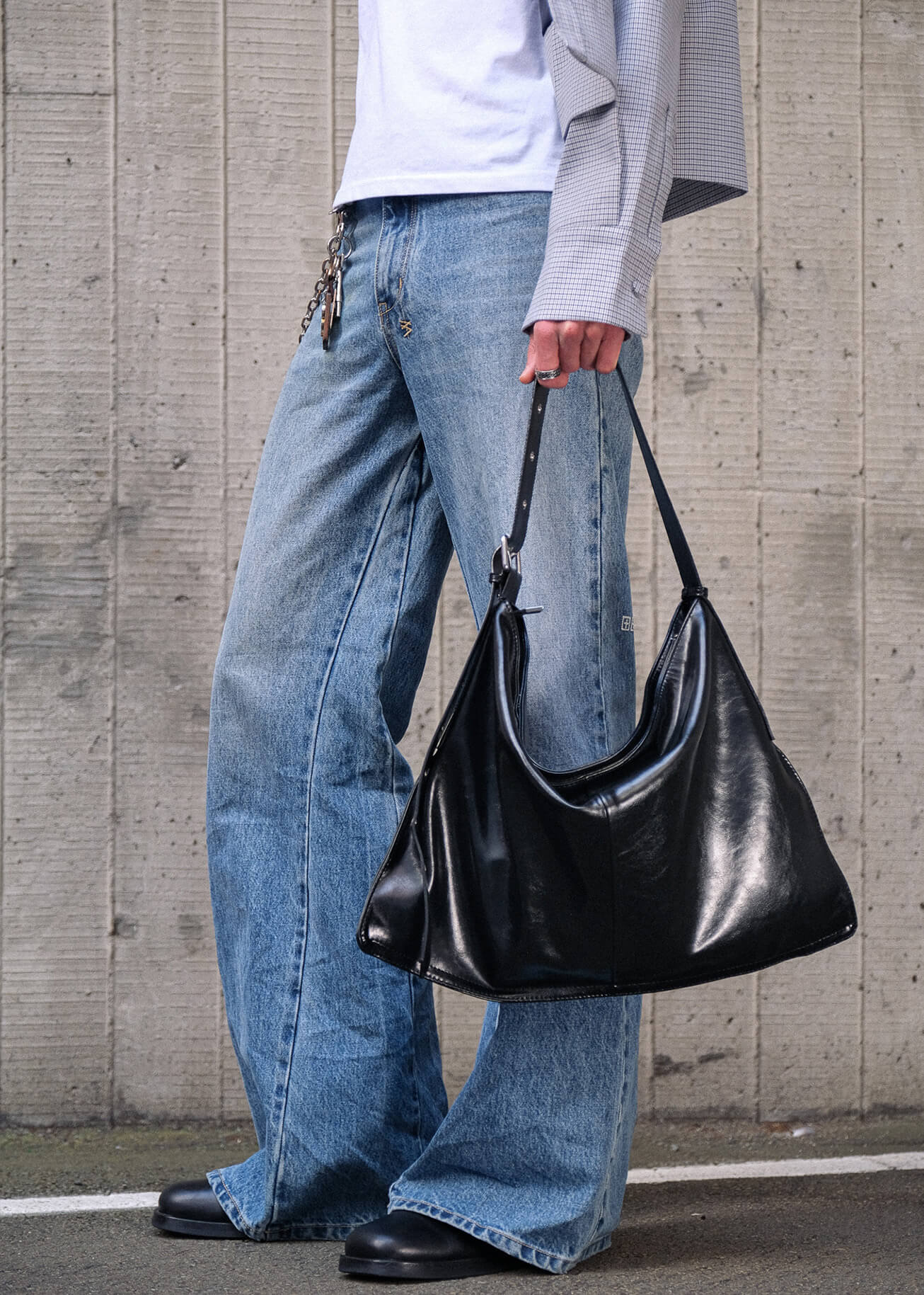meer. TIE LEATHER BALL BAG レザーボールバッグ BALL BAG /GRY F62 - MEER.