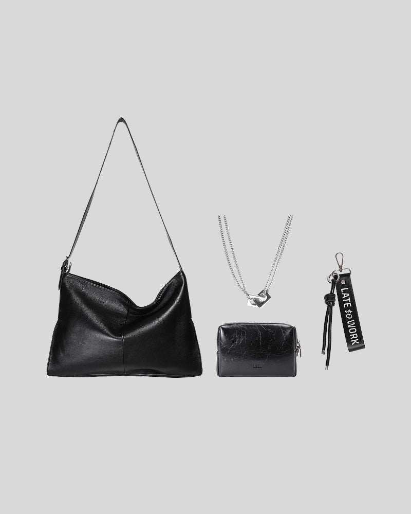 Luxe Kite Bag Bundle featuring the bag, Kilian Toiletry Pouch, Kaitlin Necklace and Late Knot Charm