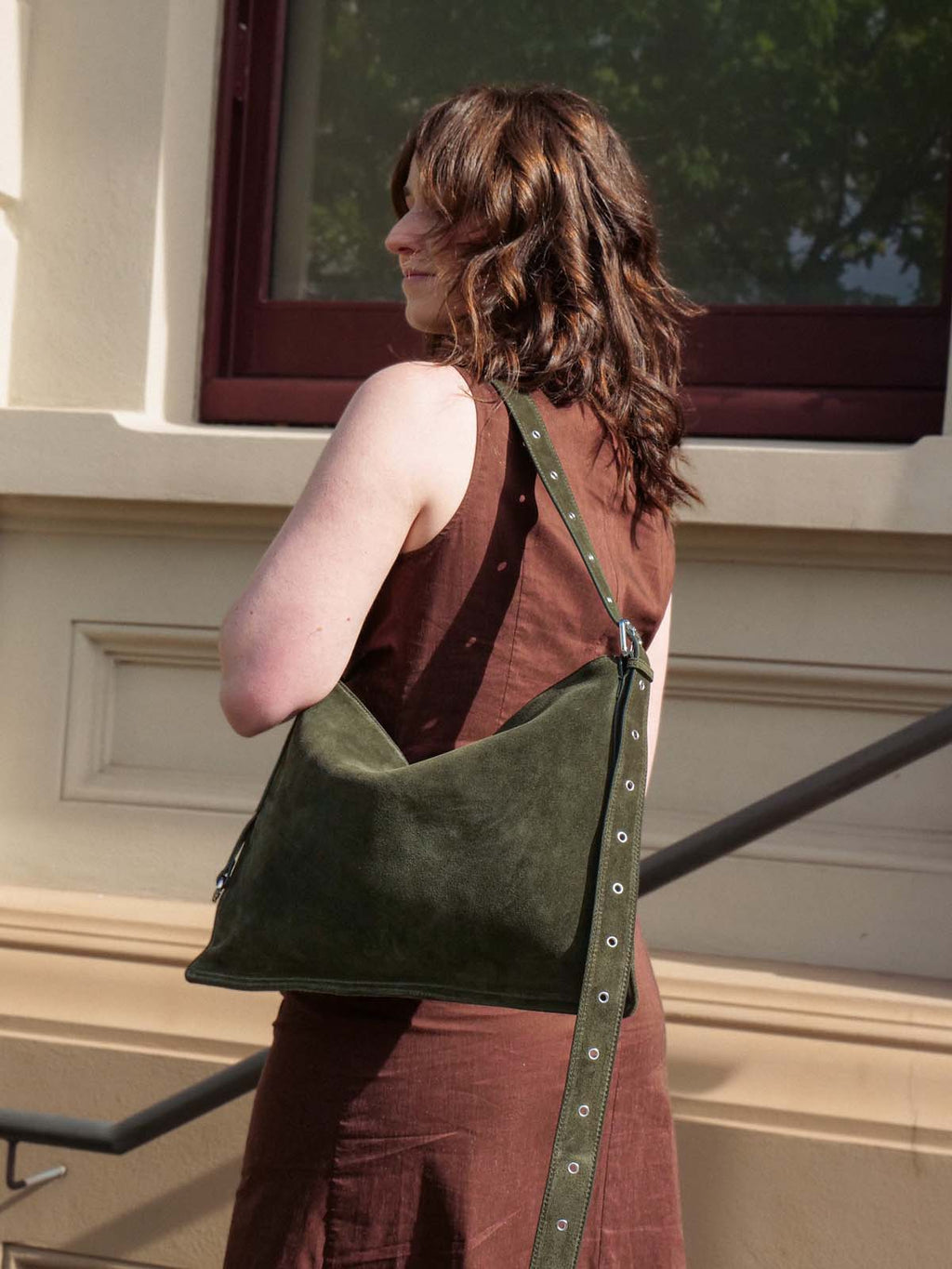 Kite Bag Medium: Forest Suede