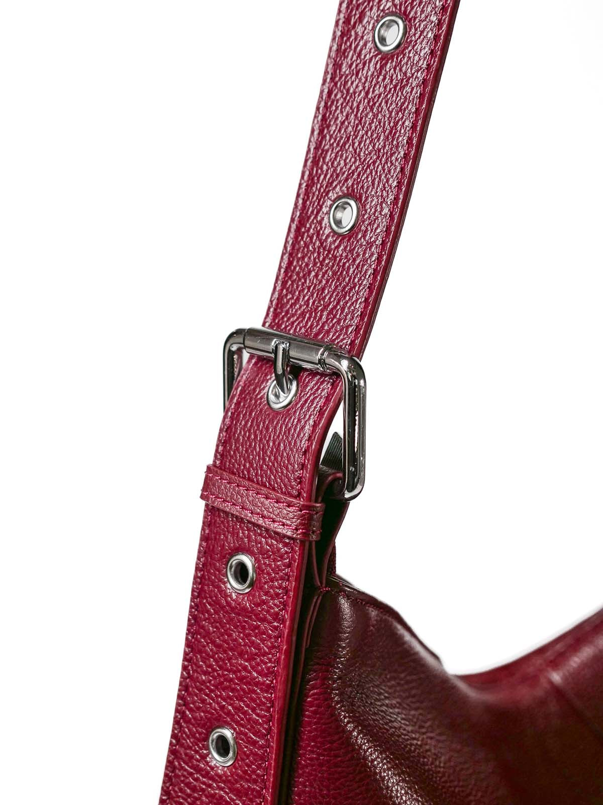 Close up of bag strap buckle