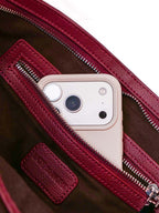 Close up interior pocket with iPhone inside