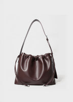 Sage crossbody bag brown genuine leather front view