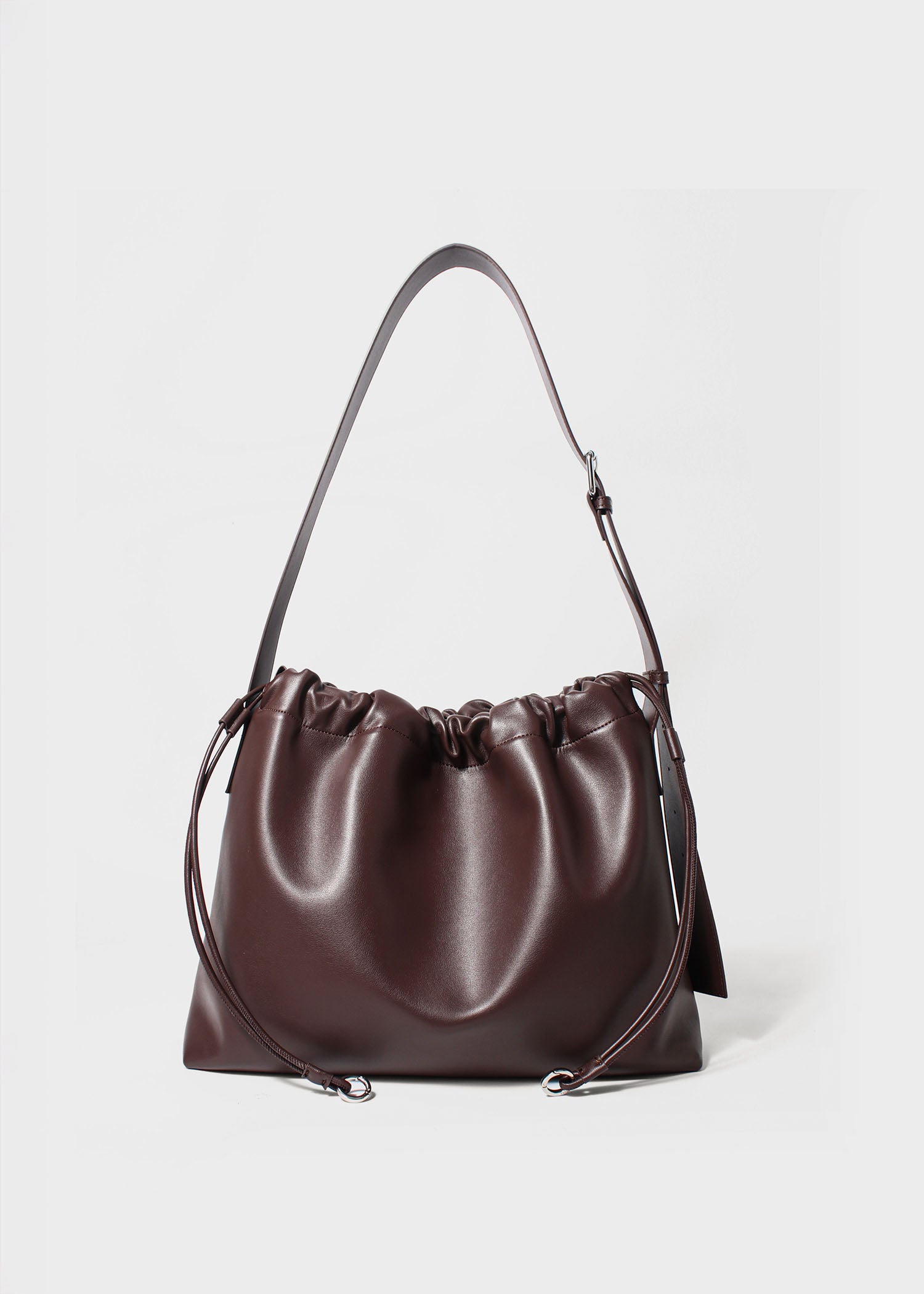 Sage crossbody bag brown genuine leather front view
