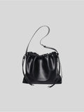 Sage crossbody bag black genuine leather  front view