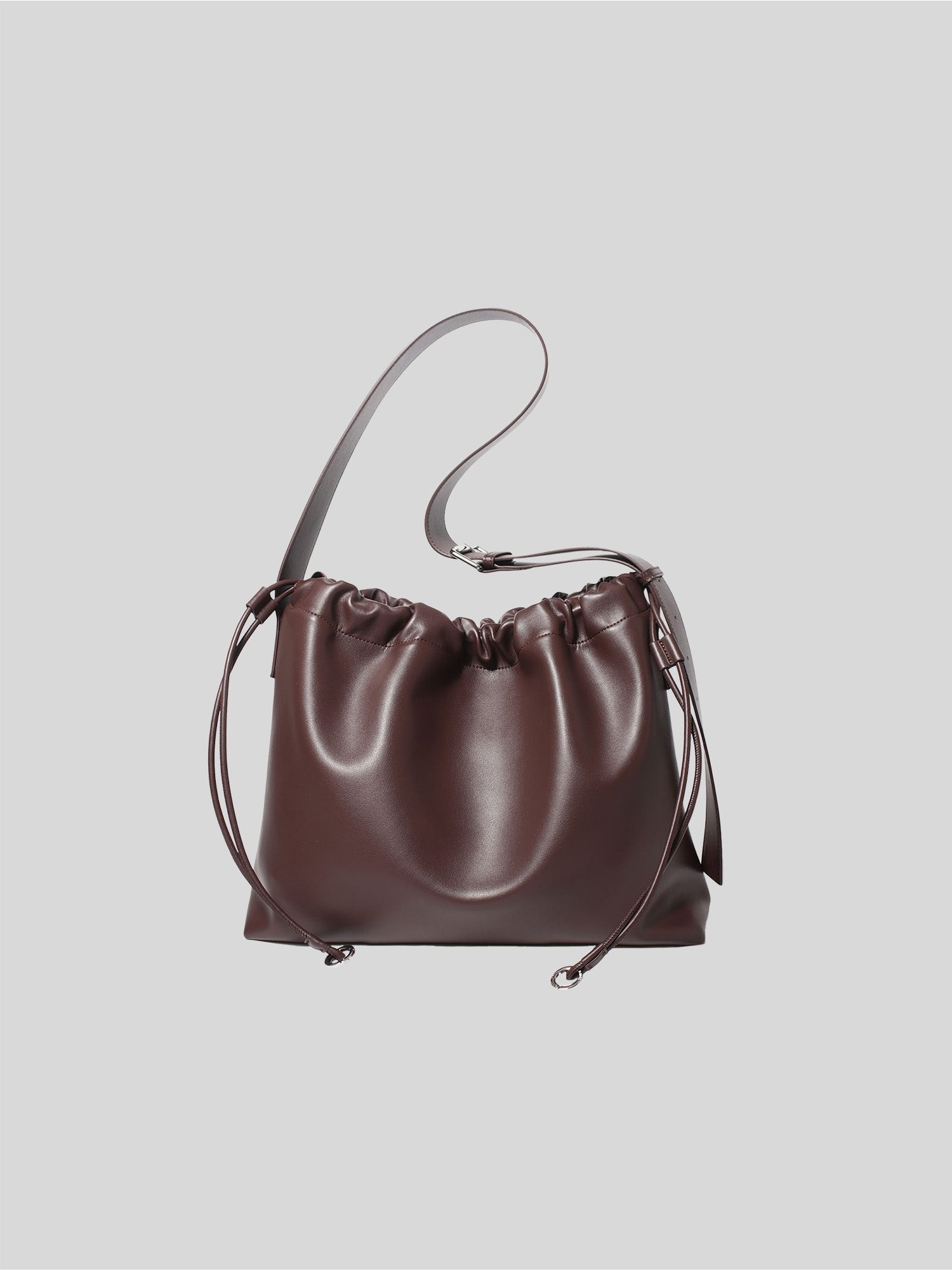 Sage crossbody bag brown genuine leather front view