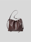 Sage crossbody bag brown genuine leather front view