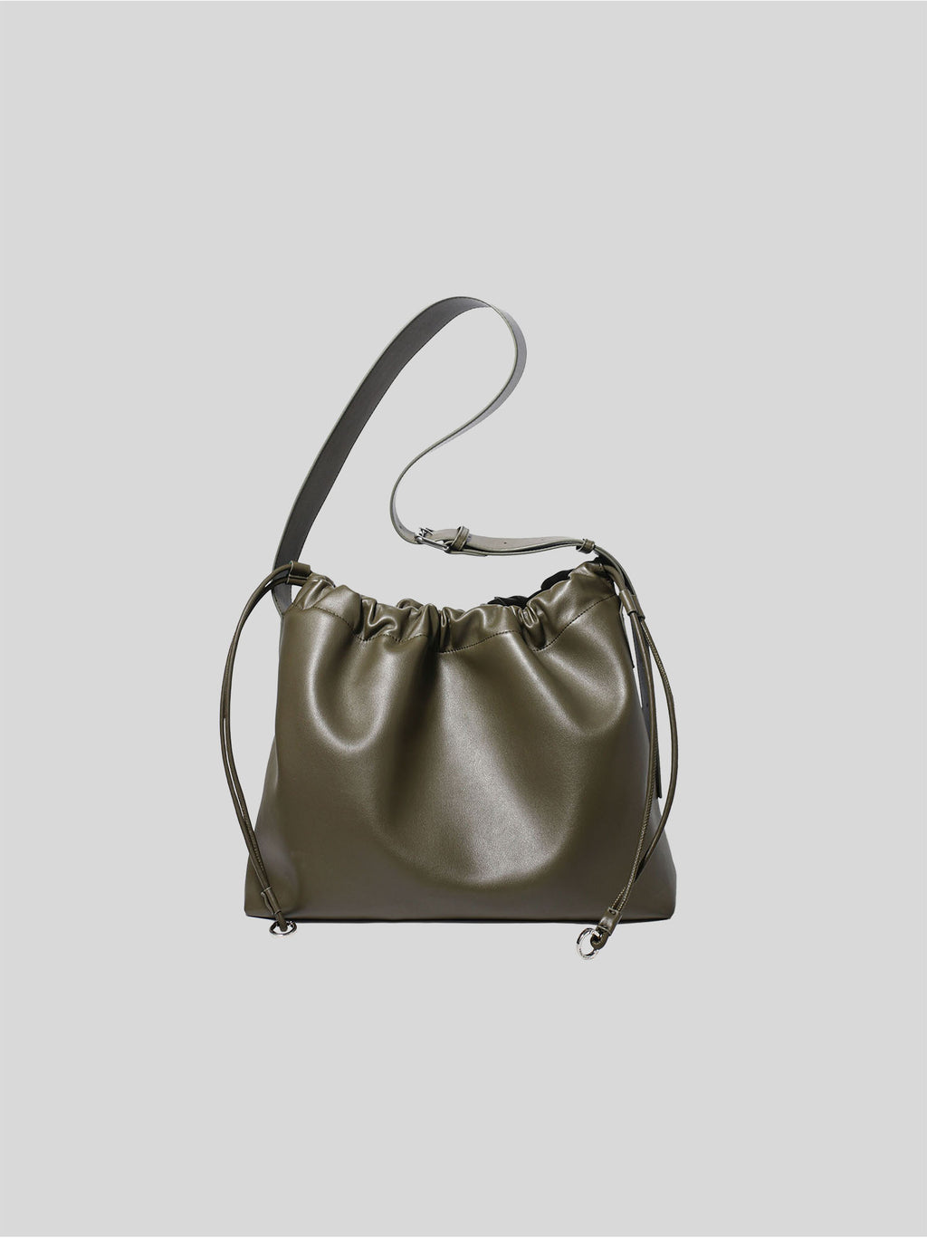 Sage crossbody bag green genuine leather front view