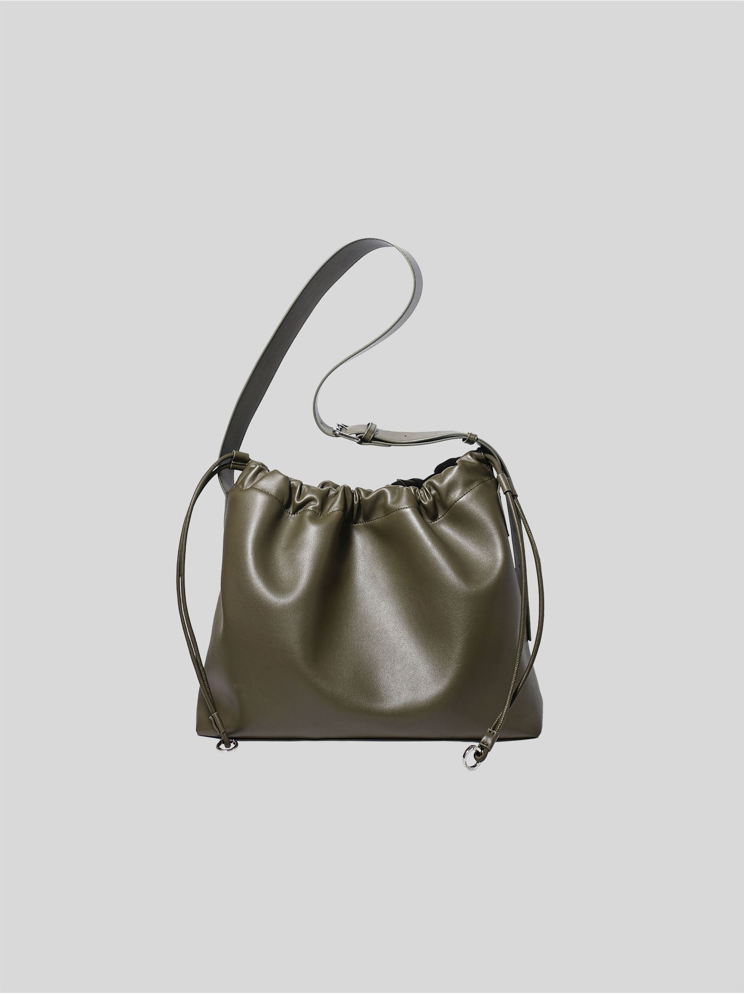 Sage crossbody bag green genuine leather front view