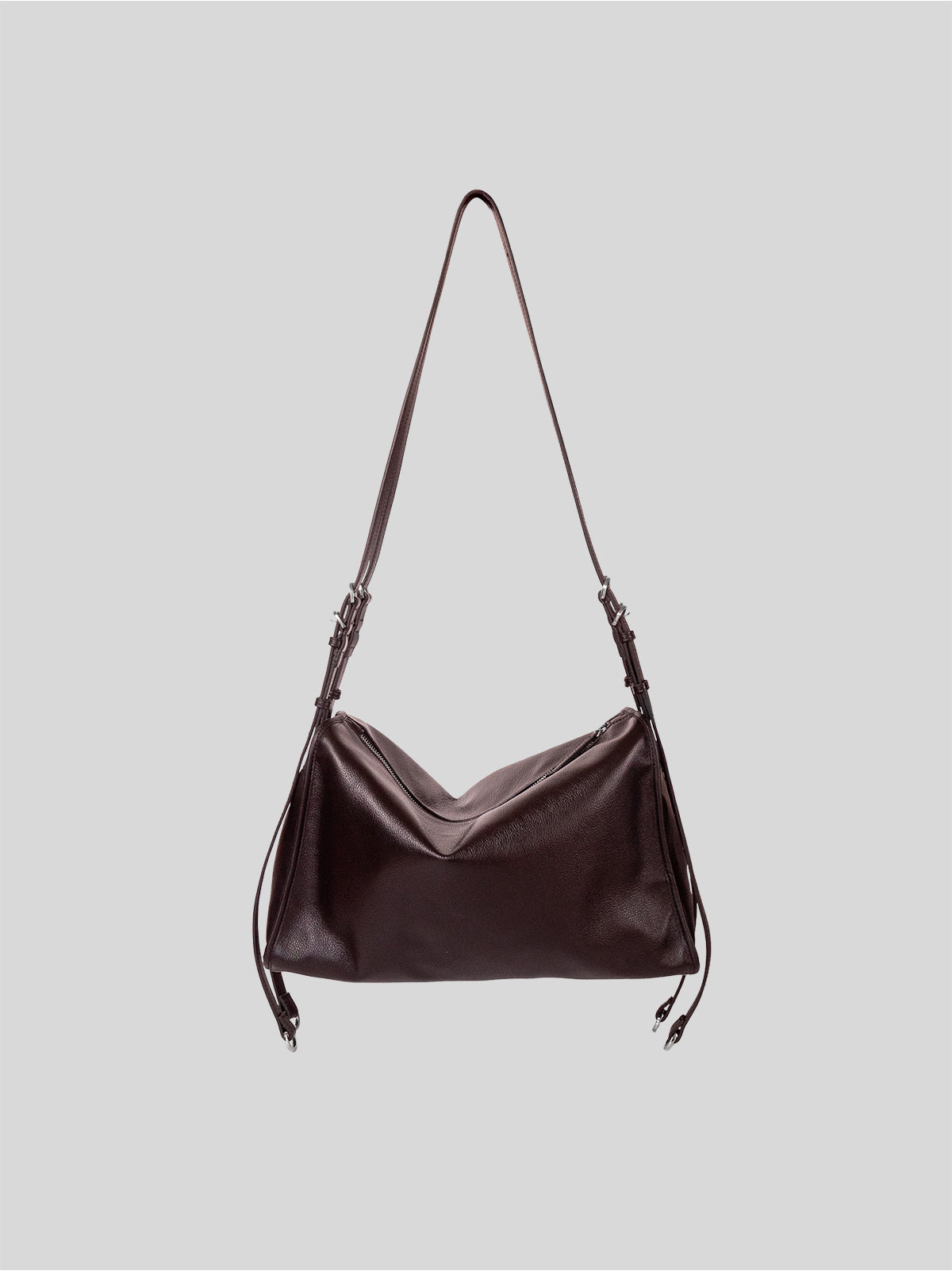 Top grain leather Willow Bag in brown front view