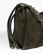 Small Green Suede Willow Bag side panel view