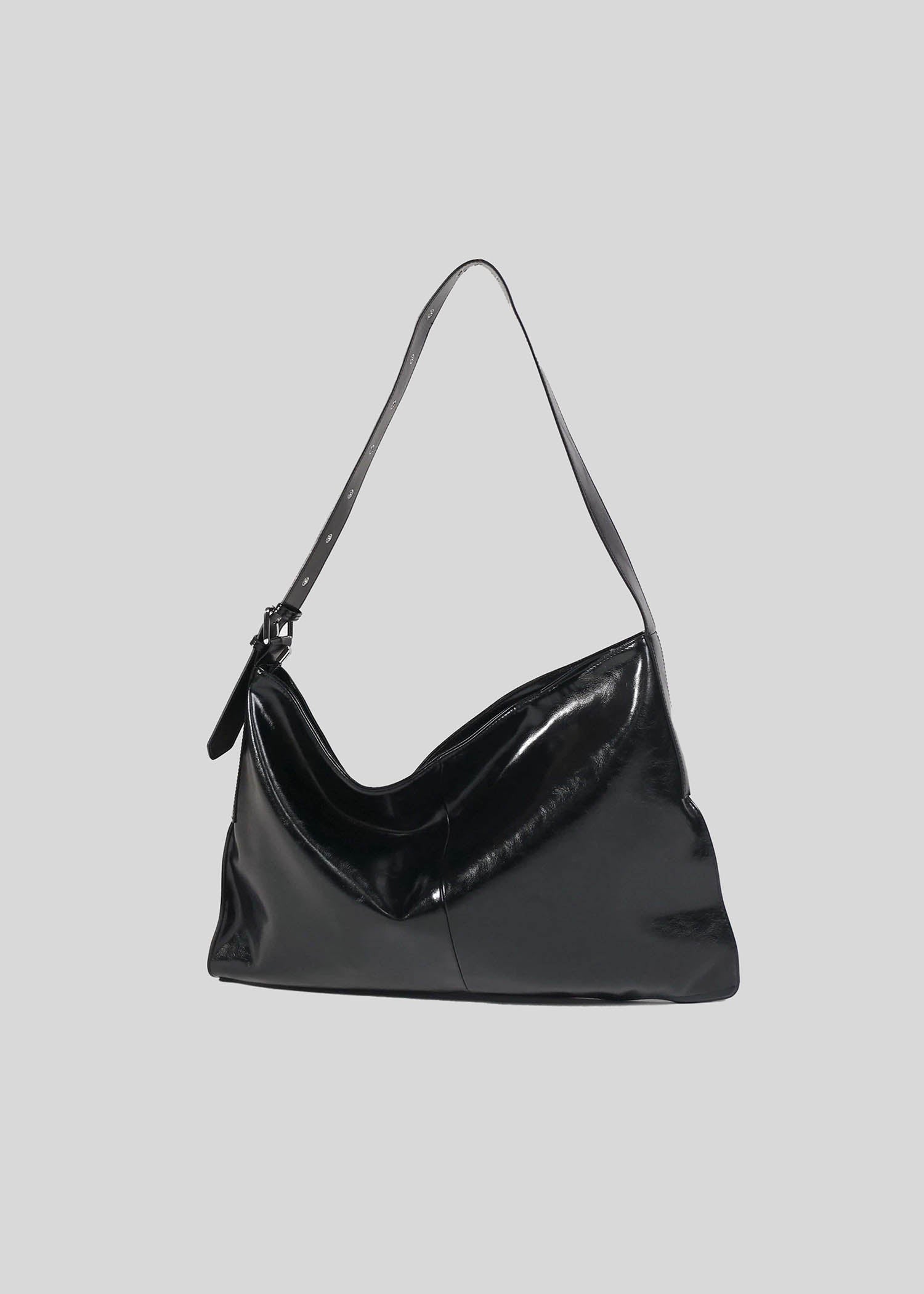 Kite Crossbody Bag Unisex Black Leather Messenger Bag Mens