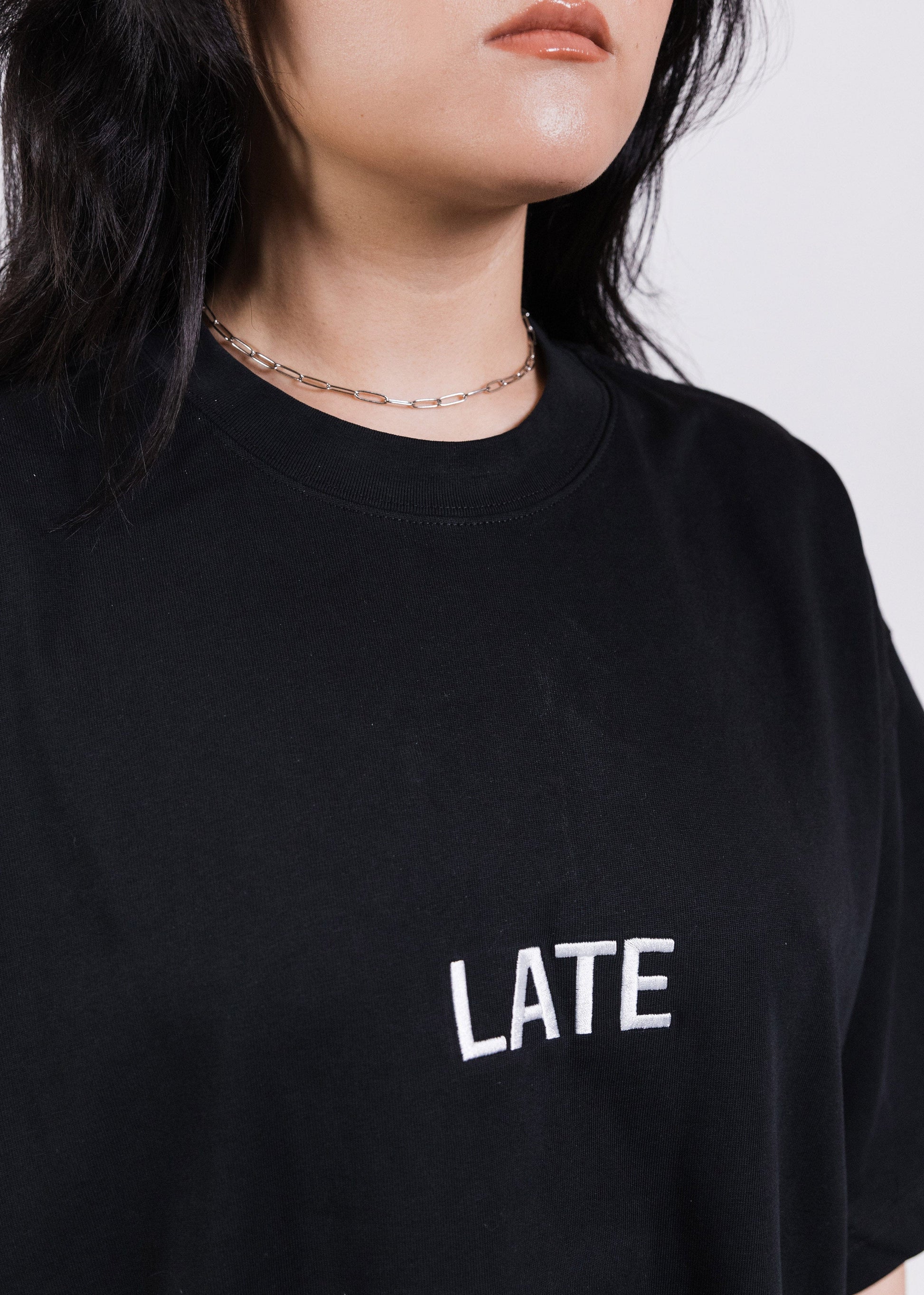 Late to Work The Late Tee: Black