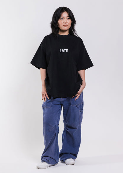 Late to Work The Late Tee: Black