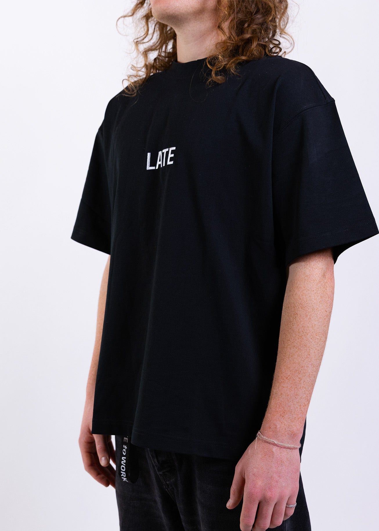 Late to Work The Late Tee: Black