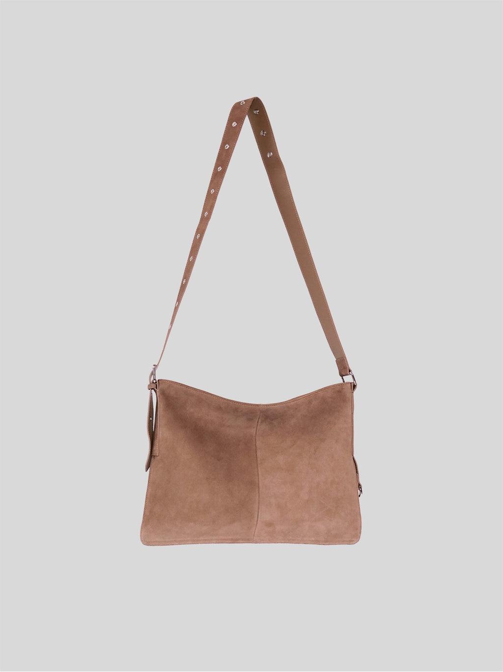 Medium Kite Bag in Desert Suede on a plain grey background