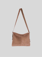 Medium Kite Bag in Desert Suede on a plain grey background