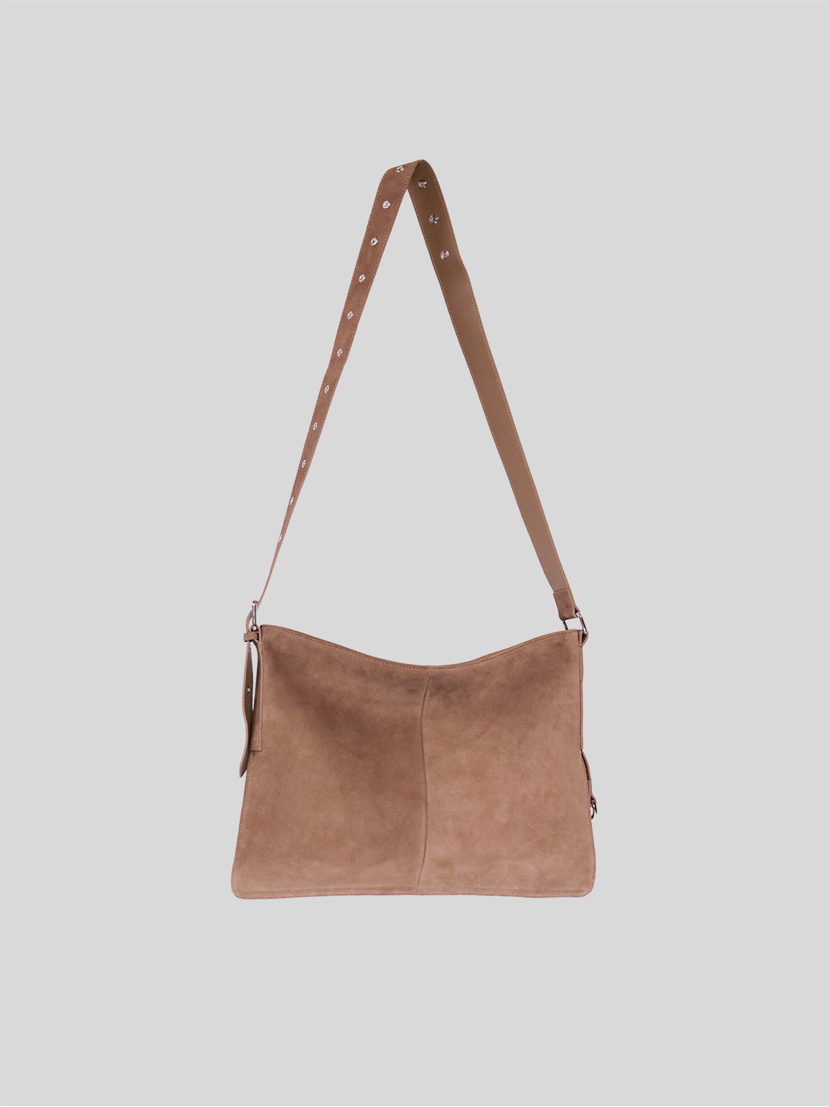 Medium Kite Bag in Desert Suede on a plain grey background