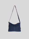 Medium Kite Bag in Navy Nubuck on a plain grey background