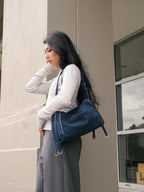 Willow Bag Small: Navy Nubuck